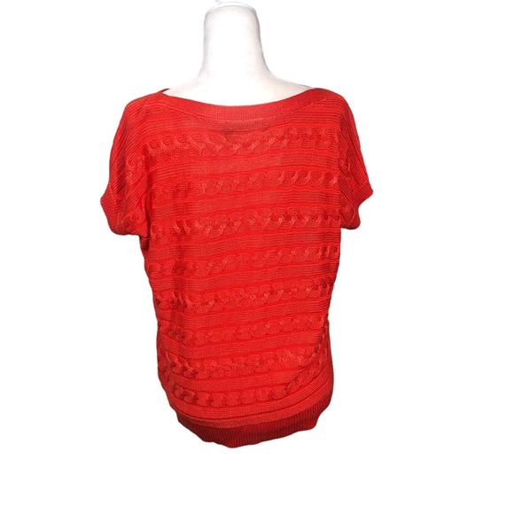Ralph Lauren Sweater Womens S Orange Cable Knit Pullover  Basic Crew Preppy - Picture 5 of 9